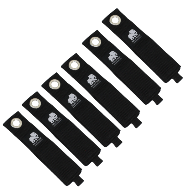 MELO Tech Klett-Kabelgurt mit Öse 43 x 5 cm 6er Pack