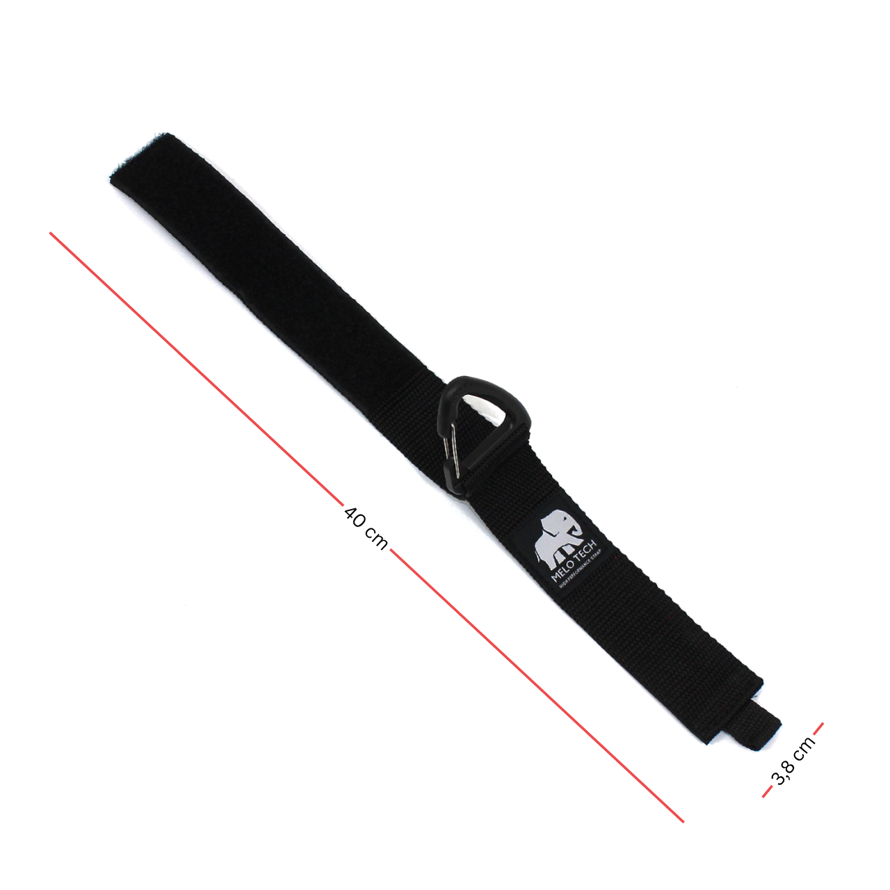 MELO Tech Klett-Kabelgurt mit Karabinerhaken 40 x 3,8 cm 4er Pack – Bild 4