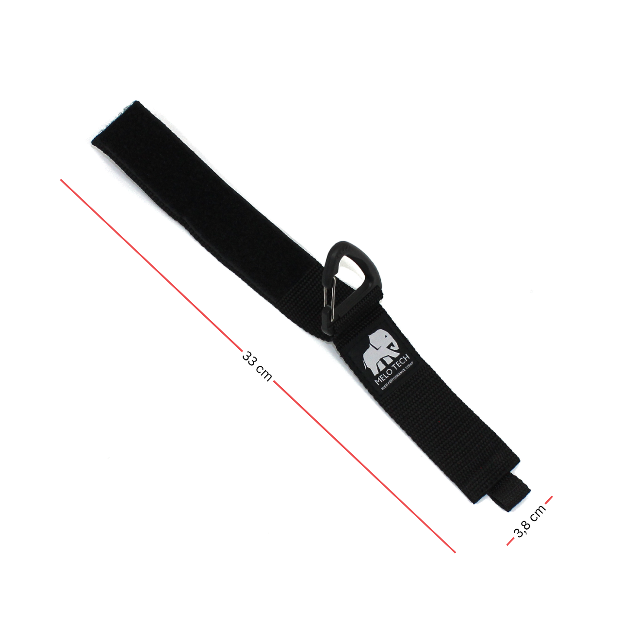 MELO Tech Klett-Kabelgurt mit Karabinerhaken 33 x 3,8 cm – Bild 3